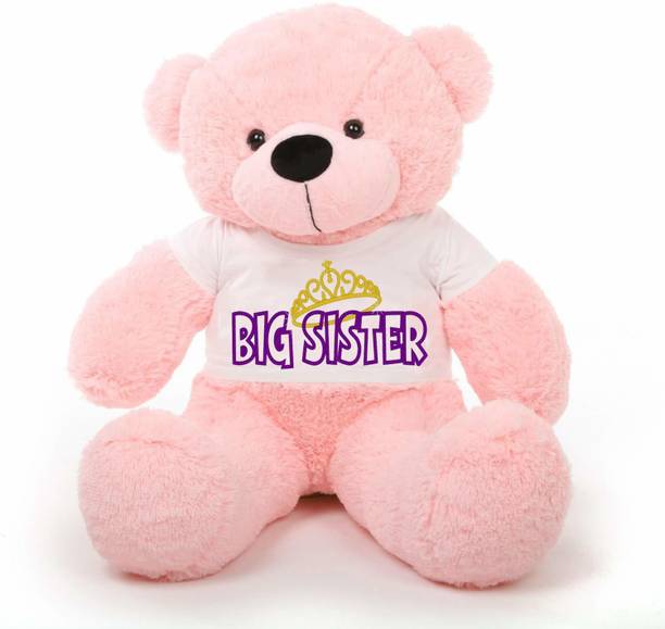Hug 'n' Feel Soft Toys Wedding/Anniversary Gift for Couple, Wearing "Big Sister" T-Shirt  - 152.4 cm