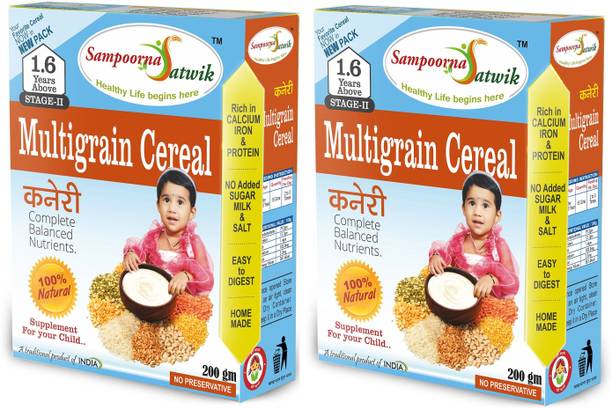 sampoorna satwik Multigrain Cereal Stage - 2, 400 Grams(combo of 2) Cereal