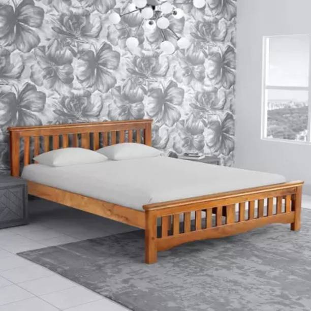 marutiwood sheesham wood queen size bed Solid Wood Queen Bed