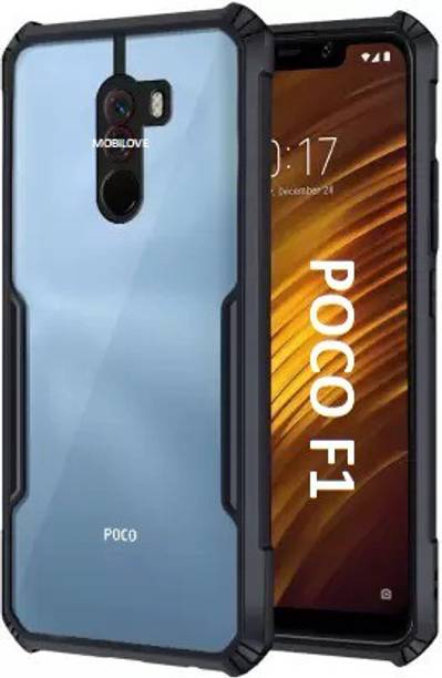 MOBILOVE Back Cover for Poco F1 | Four Corner Hybrid Soft PC Anti Clear Gel TPU Bumper Case