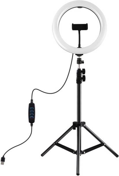 Wrapo 10inch Dimmable 3 Modes LED Bulb Selfie Ring Light Metal Tripod Phone Clip Photo Stand For Live Portrait Flashlight Makeup Photography Tripod