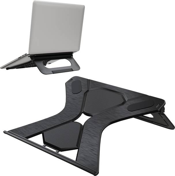 Flipkart SmartBuy Foldable Portable Laptop Stand, Lapdesk, Laptop Riser, Portable Notebook Stand Plastic Desk Stand Laptop Stand with Adjustable Height Compatible with Universal Laptops