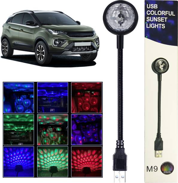 MOBIZAC USB Operated Car Atmosphere Disco Light 7 Colors with 9 Functional Modes Light for Tata Nexon and Other Cars SUVs Home Decor Parties Bedroom Multicolor Light Led Light