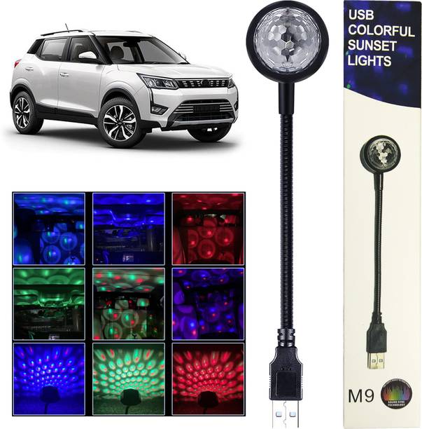 MOBIZAC USB Operated Car Atmosphere Disco Light 7 Colors with 9 Functional Modes Light for Mahindra XUV 300 and Other Cars SUVs Home Parties Bedroom Multicolor Light Led Light