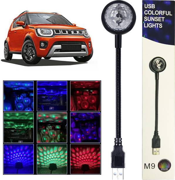 MOBIZAC USB Operated Car Atmosphere Disco Light 7 Colors with 9 Functional Modes Light for Maruti Ignis and Other Cars SUVs Home Parties Bedroom Multicolor Light Led Light