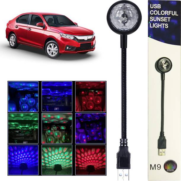 MOBIZAC USB Operated Car Atmosphere Disco Light 7 Colors with 9 Functional Modes Light for Amaze and Other Cars SUVs Home Decor Parties Bedroom Led Light