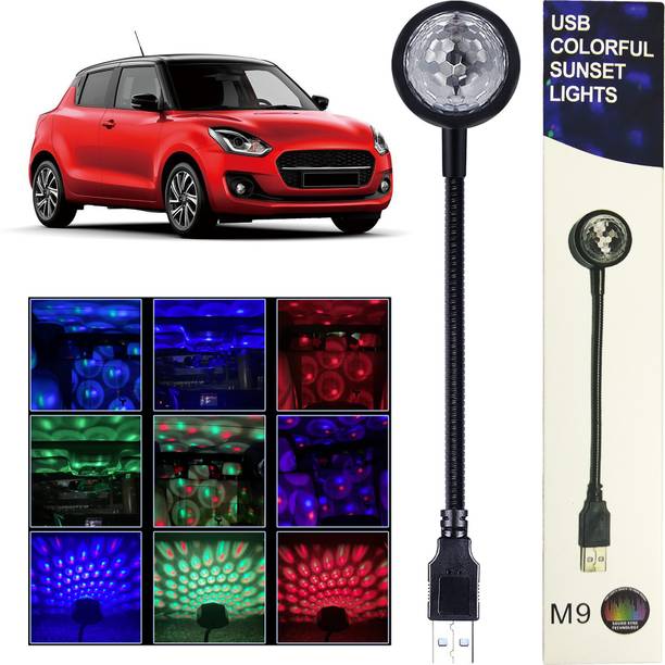 WRADER USB Operated Car Atmosphere Disco Light 7 Colors with 9 Functional Modes Light for Swift and Other Cars SUVs Home Decor Parties Bedroom Multicolor Light Led Light