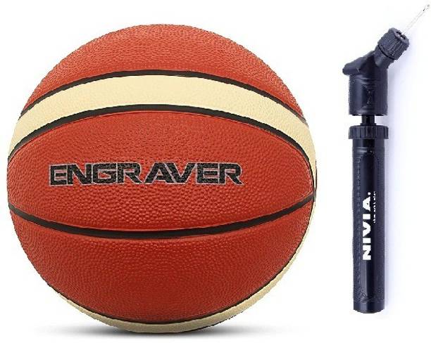 NIVIA COMBO BB 202, Engraver Size-6, BASKETBALL + BP-213 Ball Pump.. Basketball - Size: 6