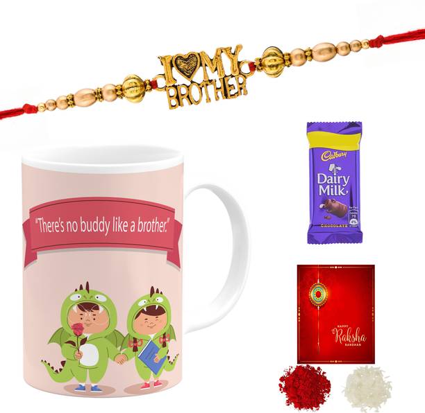 Poorak Rakhi For Brother Mug Combo 73038WLA Gold Gift Box