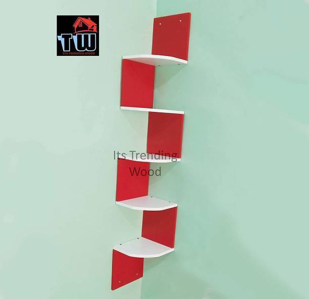 STRONG GALLERY Wall shelf Zigzag Corner Wall Mount Shelf Unit/Racks and Shelves MDF (Medium Density Fiber) Wall Shelf