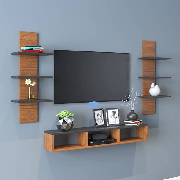 ONEDEEP Deep Crafts stylish set up box (black,natural +grey) MDF (Medium Density Fiber) Wall Shelf