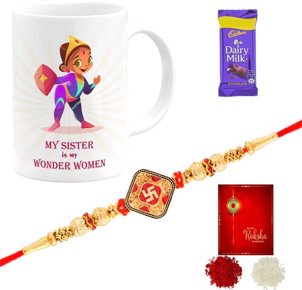 Poorak Rakhi For Brother Mug Combo 73743x1 Gold Gift Box