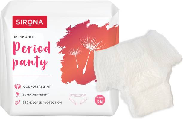 SIRONA Super Absorbent Disposable Period Panties for Women with 12 Hr Protection (S-M) Sanitary Pad