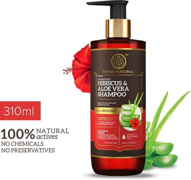 KHADI NATURAL Hibiscus & Aloevera Hair Shampoo - POWERED BOTANICS | Prevent Split Ends