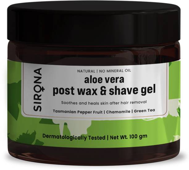 SIRONA Natural Mineral Oil Free Post Wax & Shave Gel for Men & Women with Aloe Vera