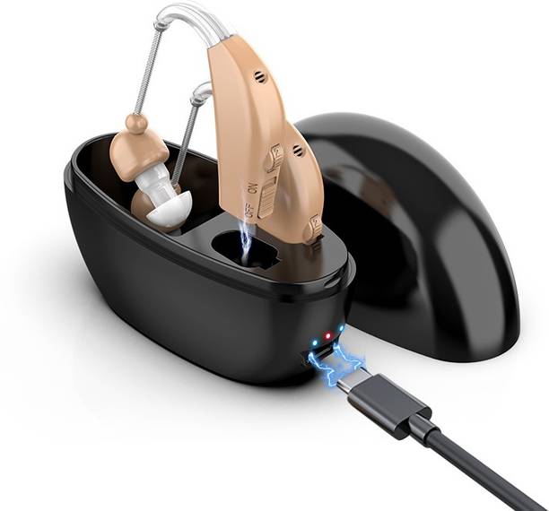 फास्टवेल F-106 Premium 2 Unit For Both ear Rechargeable Hearing Aid famous Sound Behind The (Beige PAIR ) bte हियरिंग एड