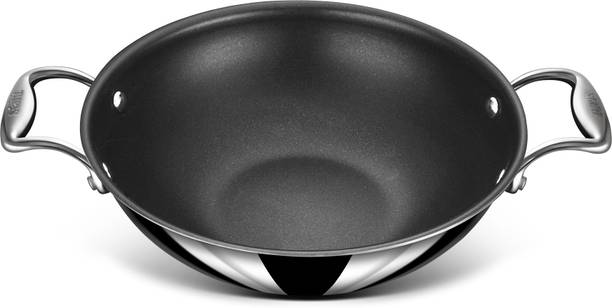 Stahl 105322 Kadhai 22 cm diameter with Lid 2 L capacity