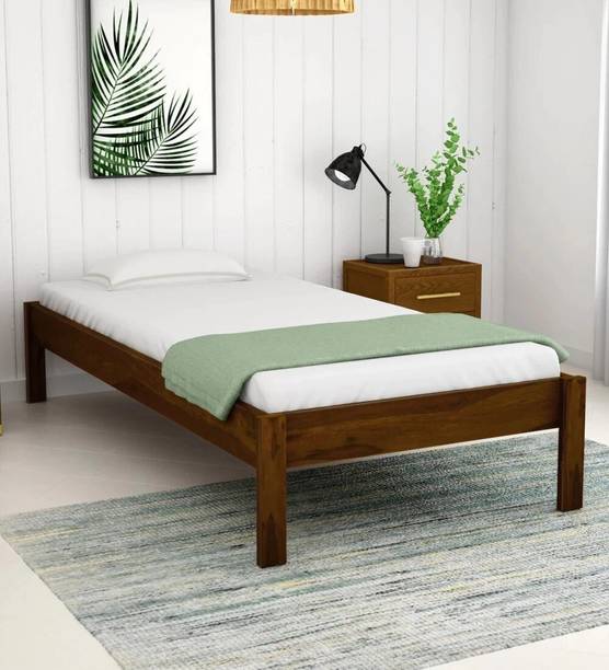 Taskwood Furniture Solid Wood Sheesham Wood Single Bed For Living Room, Bed Room Solid Wood Single Bed, 96.92 cm x 96.52 cm (3.18 ft x 3.17 ft)