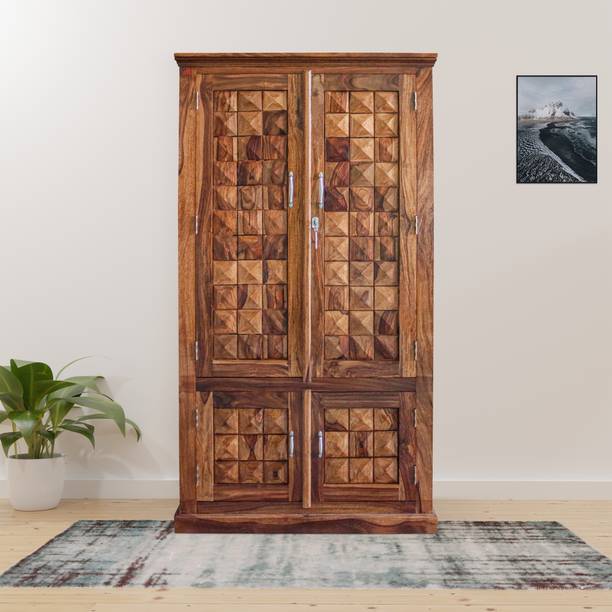 Kaido Home Decor Solid Sheesham Wood Almirah with Doors Solid Wood Almirah