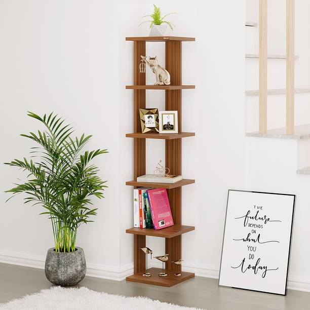 BLUEWUD Braine Engineered Wood Semi-Open Book Shelf