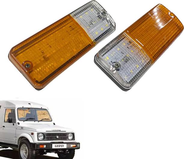 Dhe Best Car Front Reflector Signal Rear Fog Lights Kit Set of 2 Orange For Maruti Gypsy Car Flashlight Holder