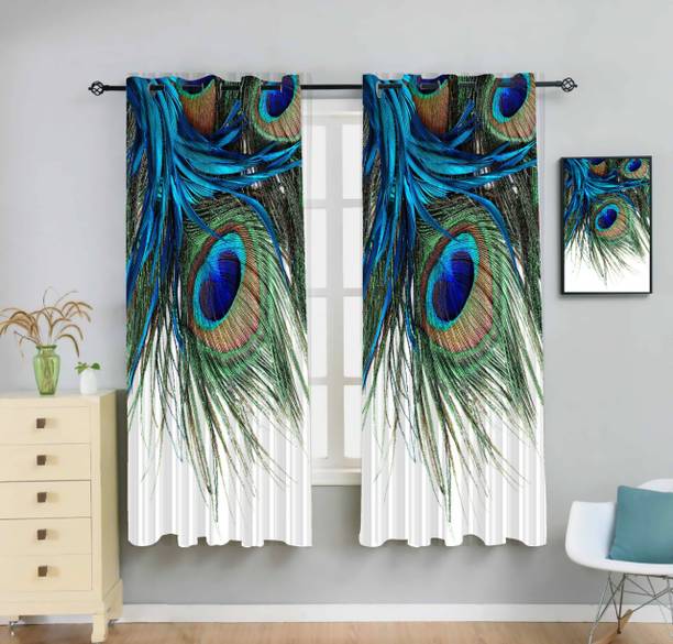 Newturn 155 cm (5 ft) Polyester Room Darkening Window Curtain (Pack Of 2)