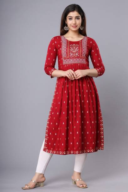 Women Printed Viscose Rayon Ethnic Dress Price in India