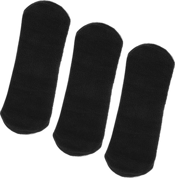 CareDone Washable Overnight Cotton Black Cloth Panty Liner Period Pads for women(packof3) Sanitary Pad