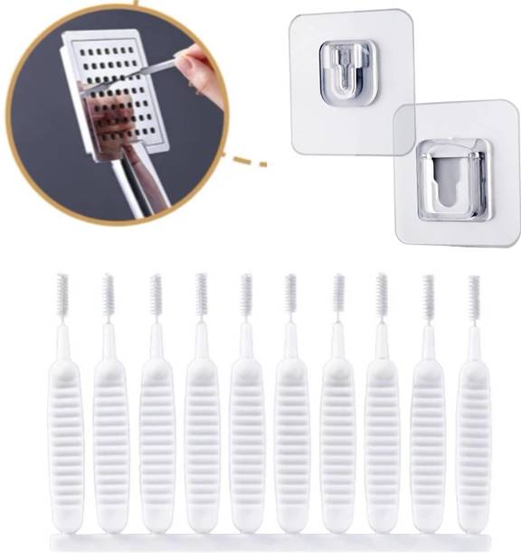 MAK Shower Cleaning Brush with Transparent Self Adhesive Wall Sticker Hooks Shower Head