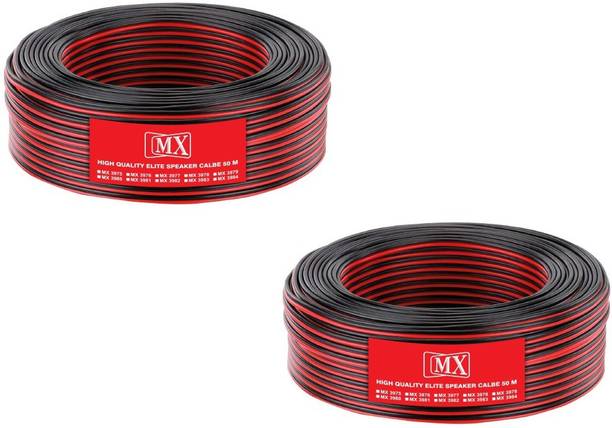 MX  TV-out Cable HIGH PERFORMANCE SPEAKER CABLE RED & BLACK 65 WIRE OD 3.6 X 7.2 MM 50 MTR COIL
