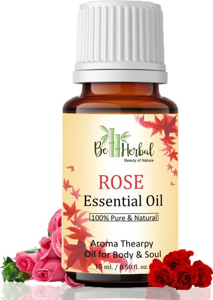 BE HERBAL Rose Essential Oil For Anti Stress, Skin, Face and Hair Oil & 100% Pure Natural
