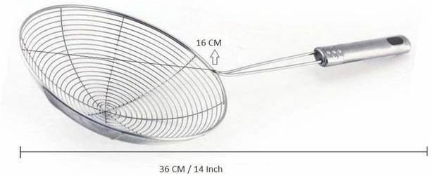 CLICKKART Steel Deep Fryer Mesh Strainer/Jhara/Puri Strainer for Kitchen Collapsible Deep Frying Basket
