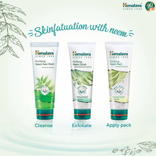 HIMALAYA Neem Face Wash + Neem Scrub + Neem Face Pack (3X50g)