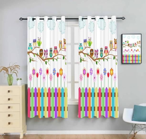 Newturn 155 cm (5 ft) Polyester Room Darkening Window Curtain (Pack Of 2)