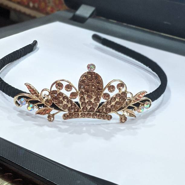 ASG Fashion Elegant Crystal Studded Shinning Rhinestone Tirara Hair Band for Wedding Hair Band