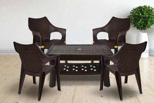 Anmol moulded Maharaja table Chair set ( 4 chairs and 1 table ) (heavy duty Combo ) Plastic Living Room Chair