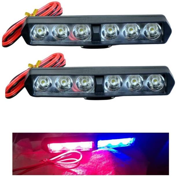 Miwings 6 led police light blink pack of 2 good quality styles light License Plate Light Car, Motorbike LED (12 V, 10 W)