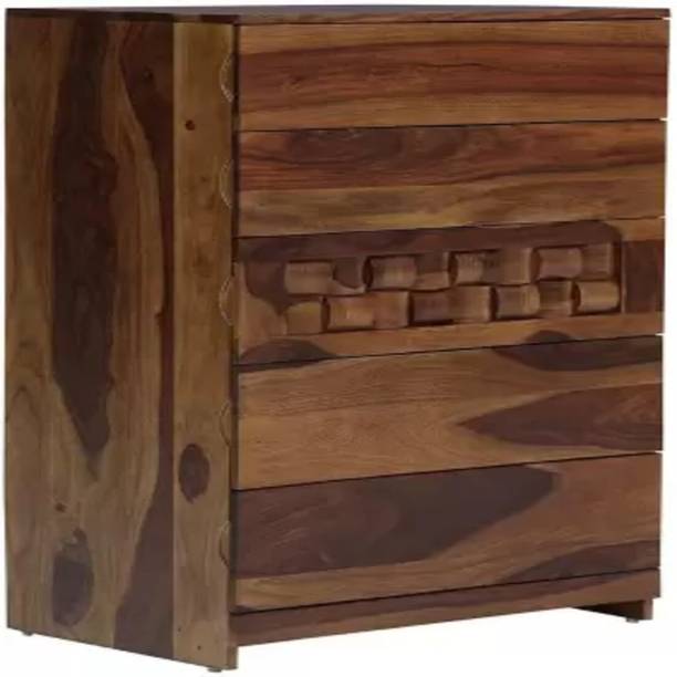 marutiwood Solid Wooden Side Cabinet Solid Wood Free Standing Chest of Drawers