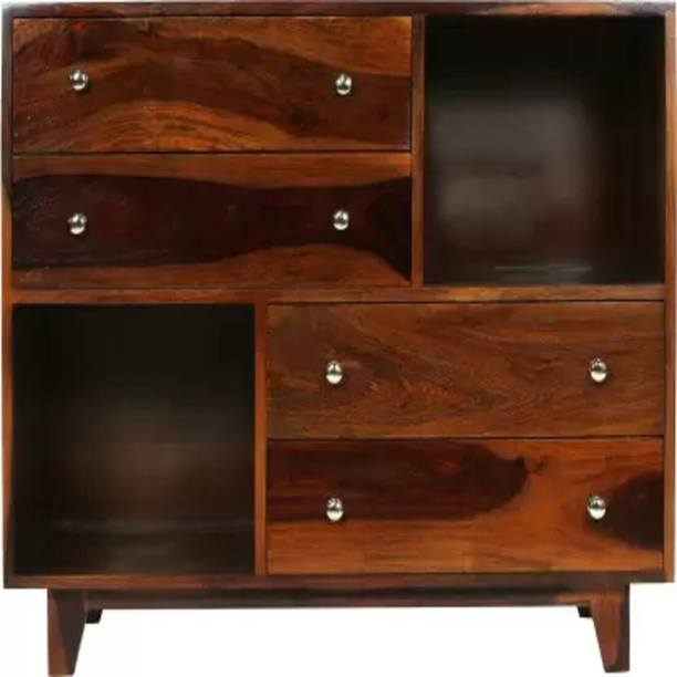 marutiwood Chest of Drawers (Finish Color - Teak,Pre-assembled ) Solid Wood Free Standing Chest of Drawers