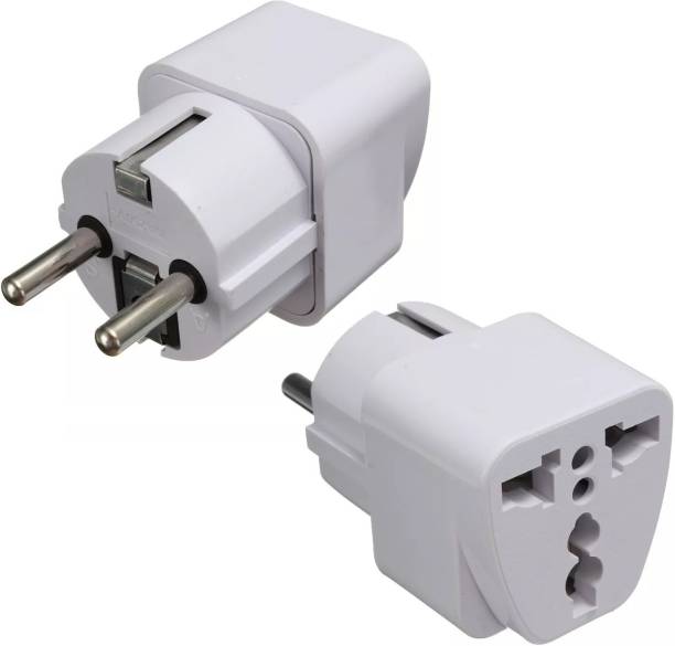 WOWSOME 2 Adapter For India UK US AU To EU European 2 Pin Power Socket Plug Converter suitable for South Korea, France, Germany, Russia, and many other countries Two Pin Plug