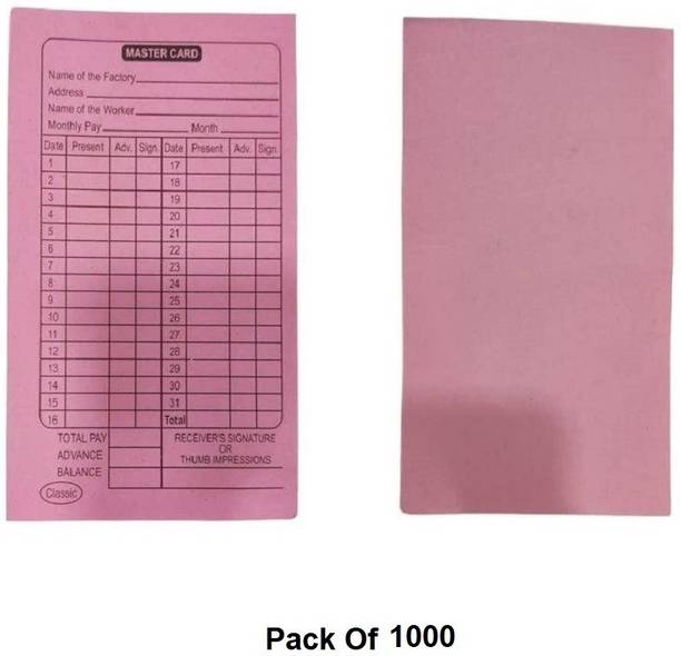 NSSP Paper Attendance Card for Daily Payroll