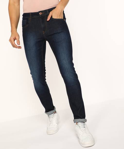 FLYING MACHINE Men Skinny Mid Rise Dark Blue Jeans