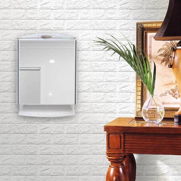 SANAMSTORE storage washbasin rack and shelf Plastic Wall Shelf (Shelves - 6, White) Plastic Wall Shelf