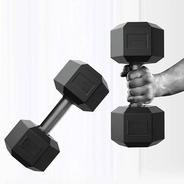 AMAN FIT PVC `Set 2KG X 2 PCS, 1 Pair , Hex , Home Gym Fixed Weight Dumbbell