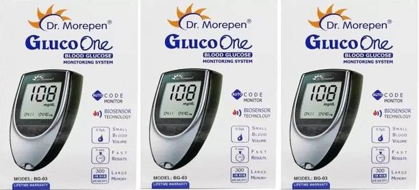 Dr. Morepen Blood Sugar Glucose machine With 10 lacets -Glucometer+lancet+lancing device Glucometer