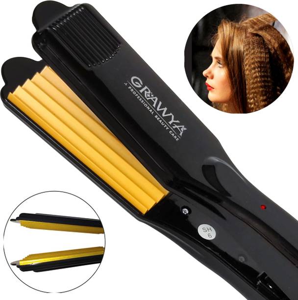Professional rawya Hair Crimper With 4 X Ceramic Gold Coating Wide Plate Crimper for Women Electric Hair Styler