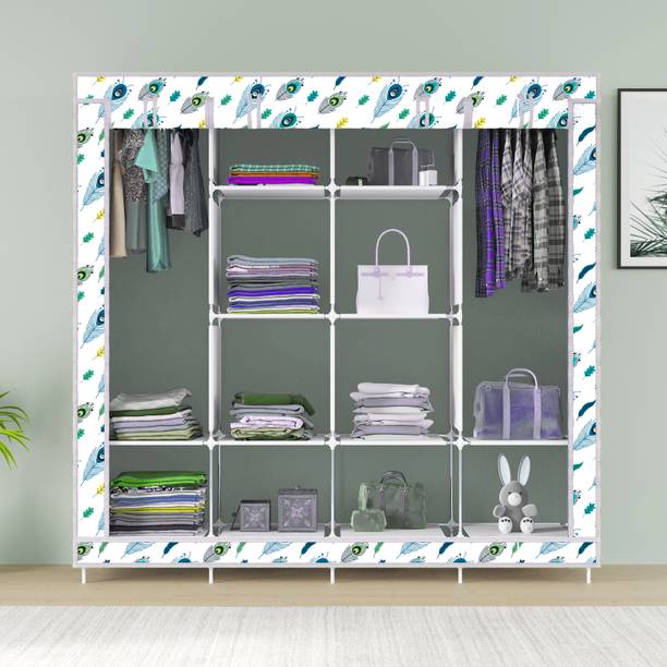Home Reserve D2 Printed Collapsible Wardrobe Carbon Steel Collapsible Wardrobe