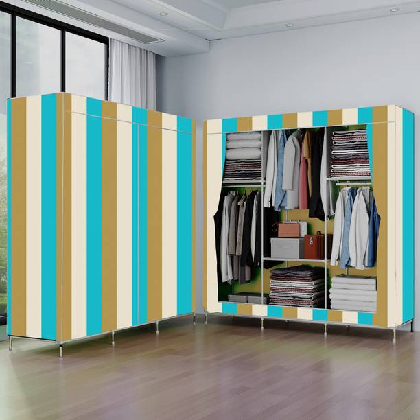 colcum 6 Layer India's 1st Digital Print 2 Door Carbon Steel Collapsible Wardrobe