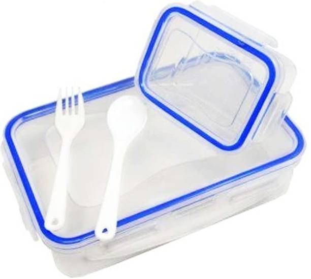 Pride kitchenware Lock & Pack 800Ml + 125Ml Plastic Lunch Tiffin Box for School and office 2 Containers Lunch Box