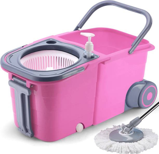 V-MOP Premium Double Twin Bucket Wheel Mop Sets (( 6 Months Warranty on Rod Set ))E6 Wet & Dry Mop